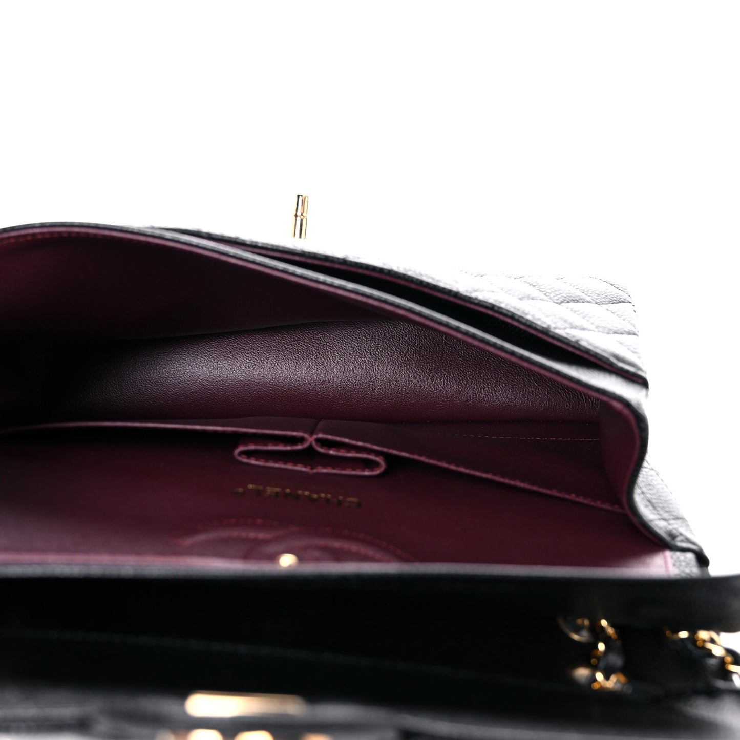 Caviar Quilted Medium Double Flap Black