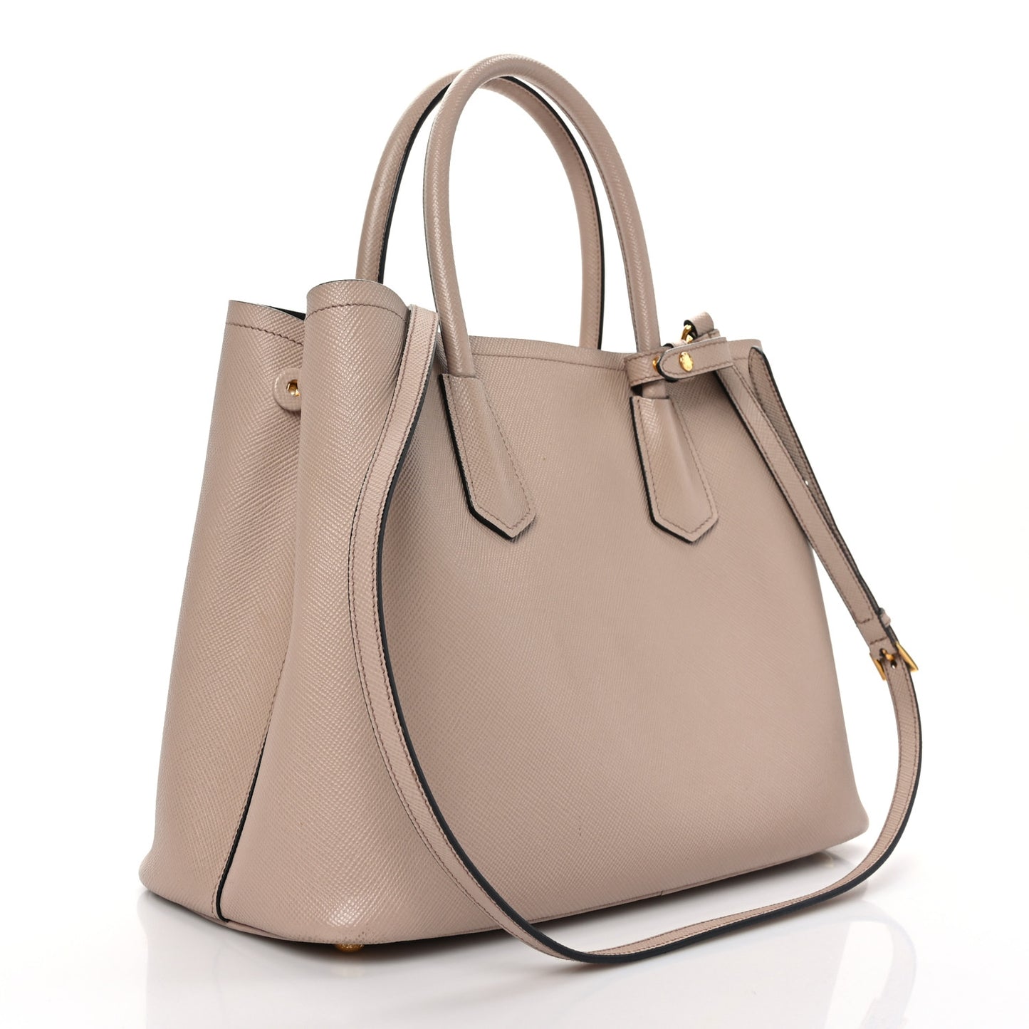 Saffiano Cuir Small Double Bag Cammeo Black