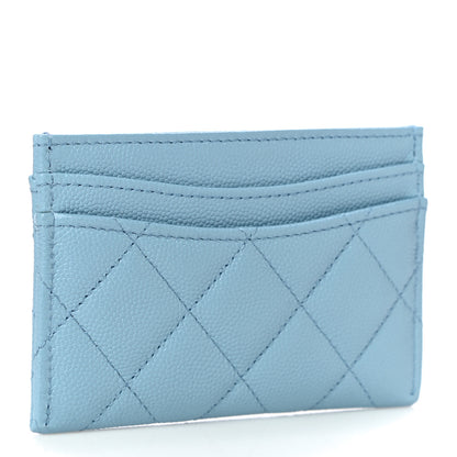Chanel Caviar Quilted Card Holder Light Blue 3 of 12