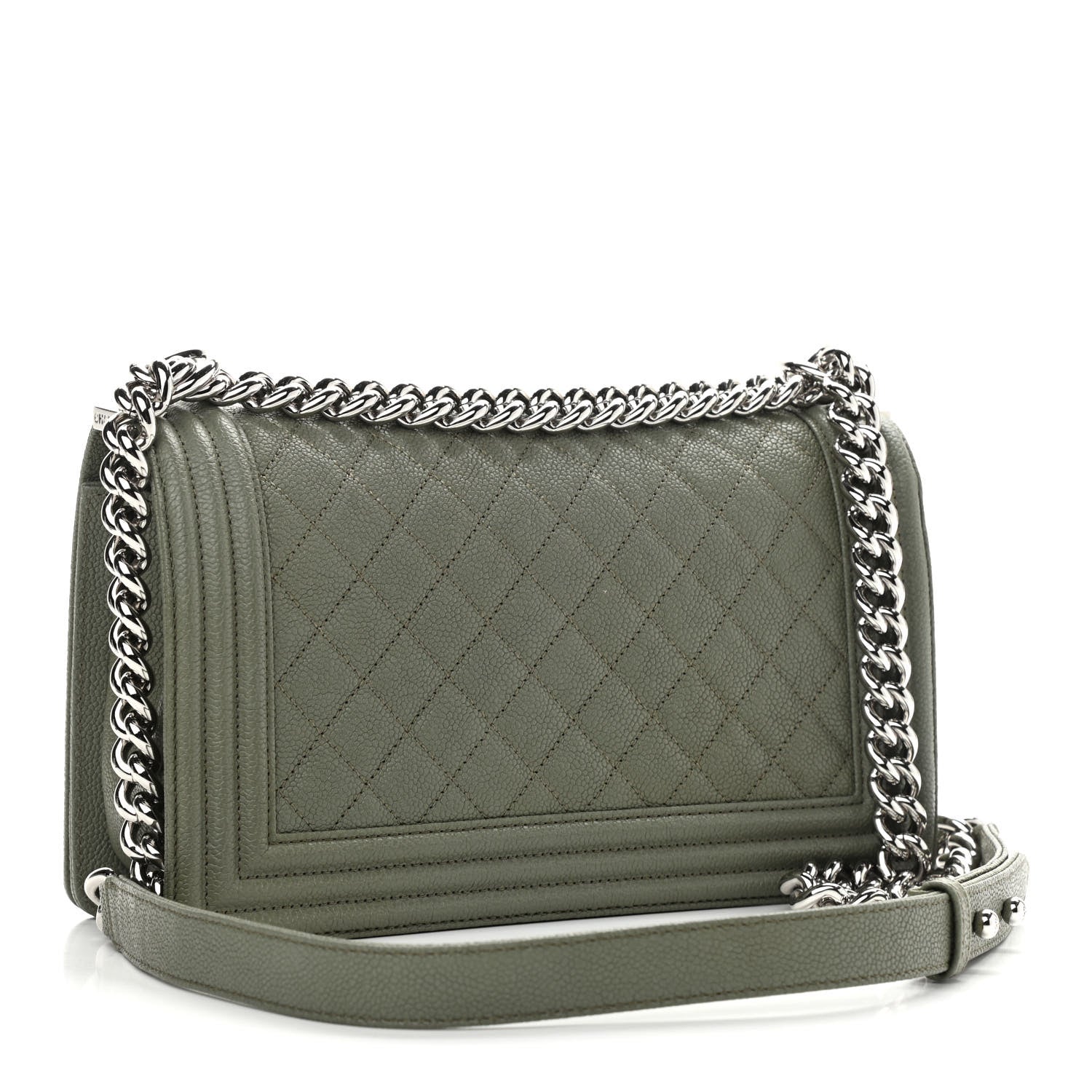 Chanel Caviar Quilted Medium Boy Flap Green 3 of 11