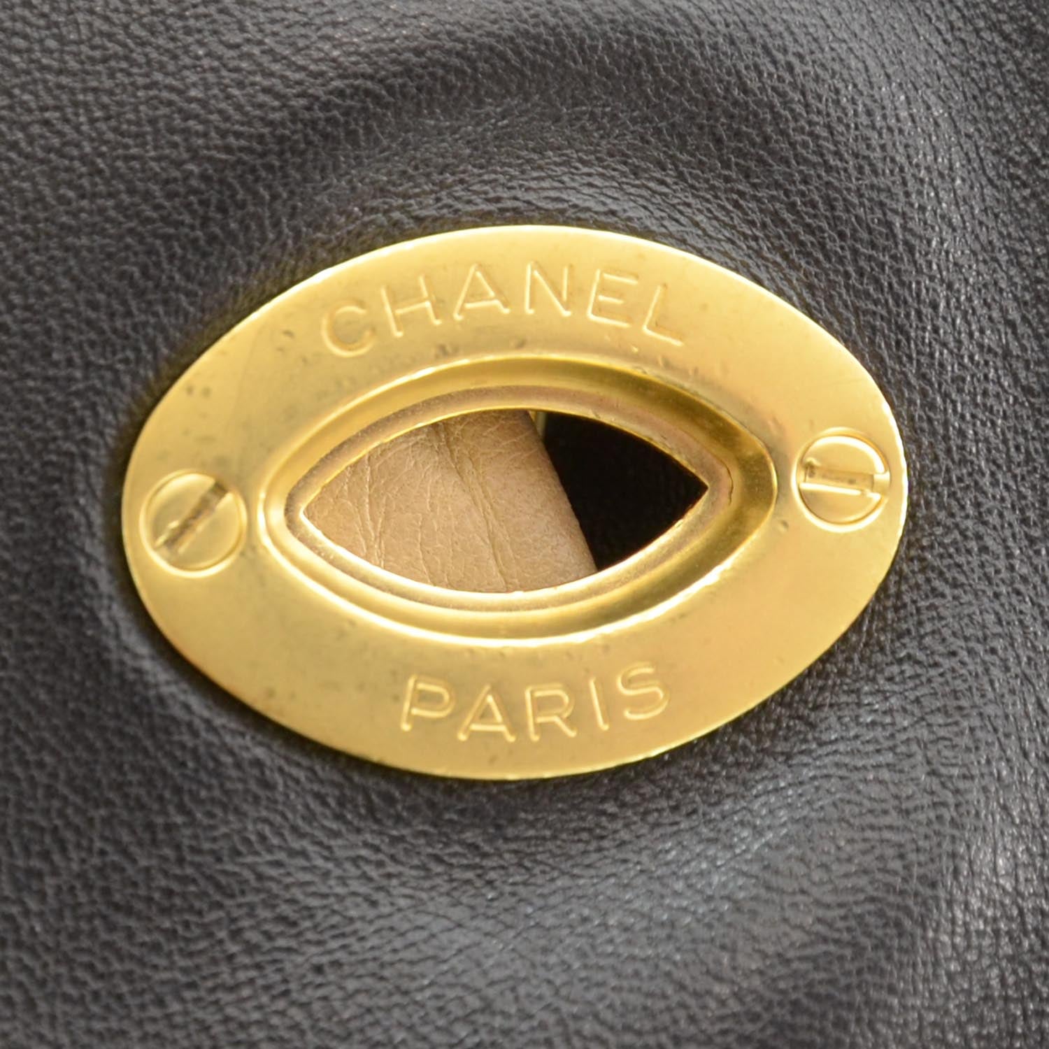 Chanel Lambskin Flap Bag Black Beige 7 of 9