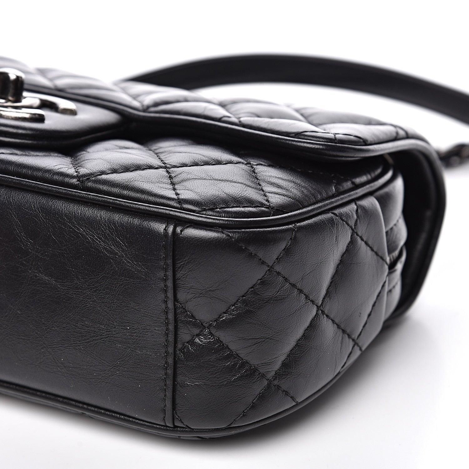 Chanel Aged Calfskin Quilted Small Easy Flap Black 9 of 9