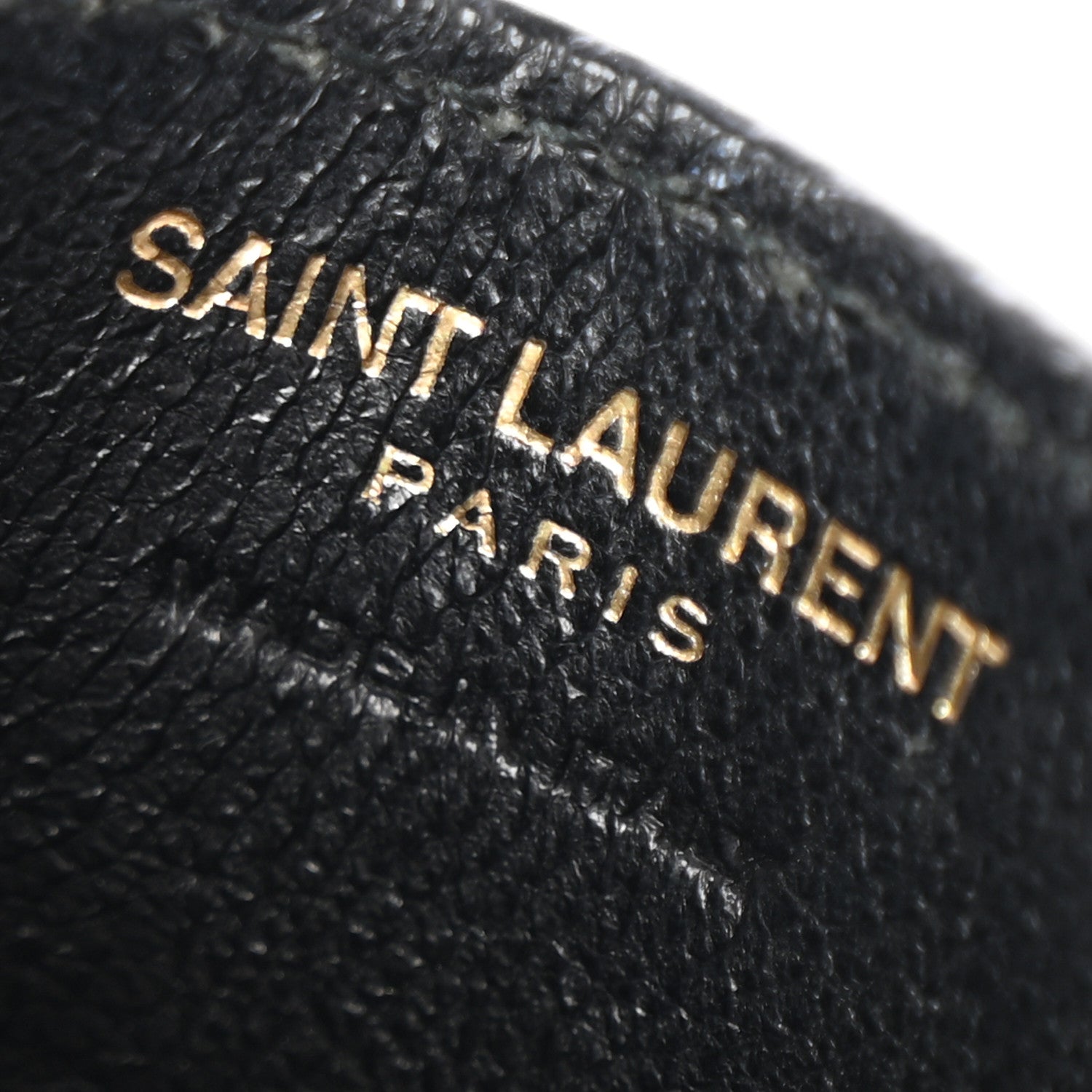 Saint Laurent Grain De Poudre Matelasse Chevron Monogram Credit Card Case Black 6 of 9