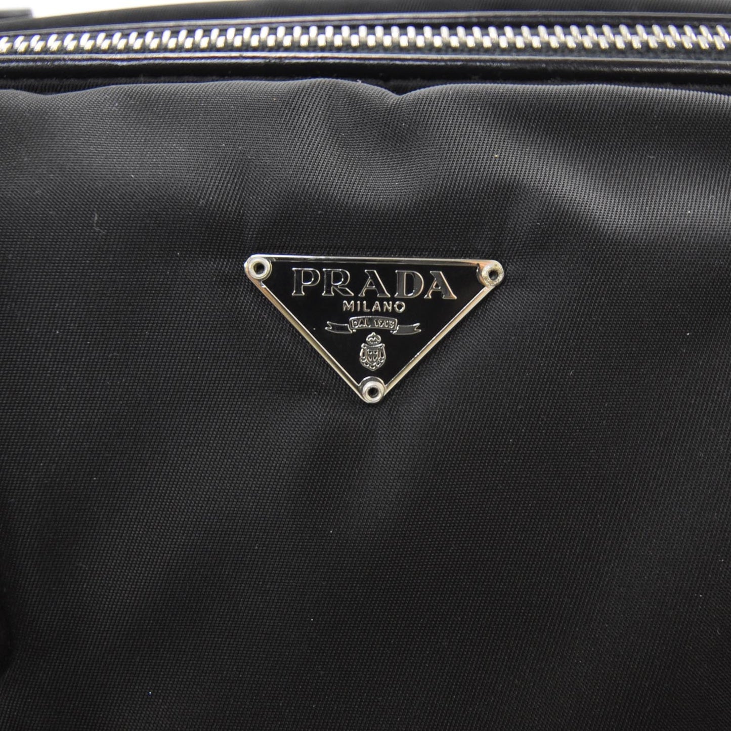 Tessuto Nylon Leather Travel Tote Nero Black