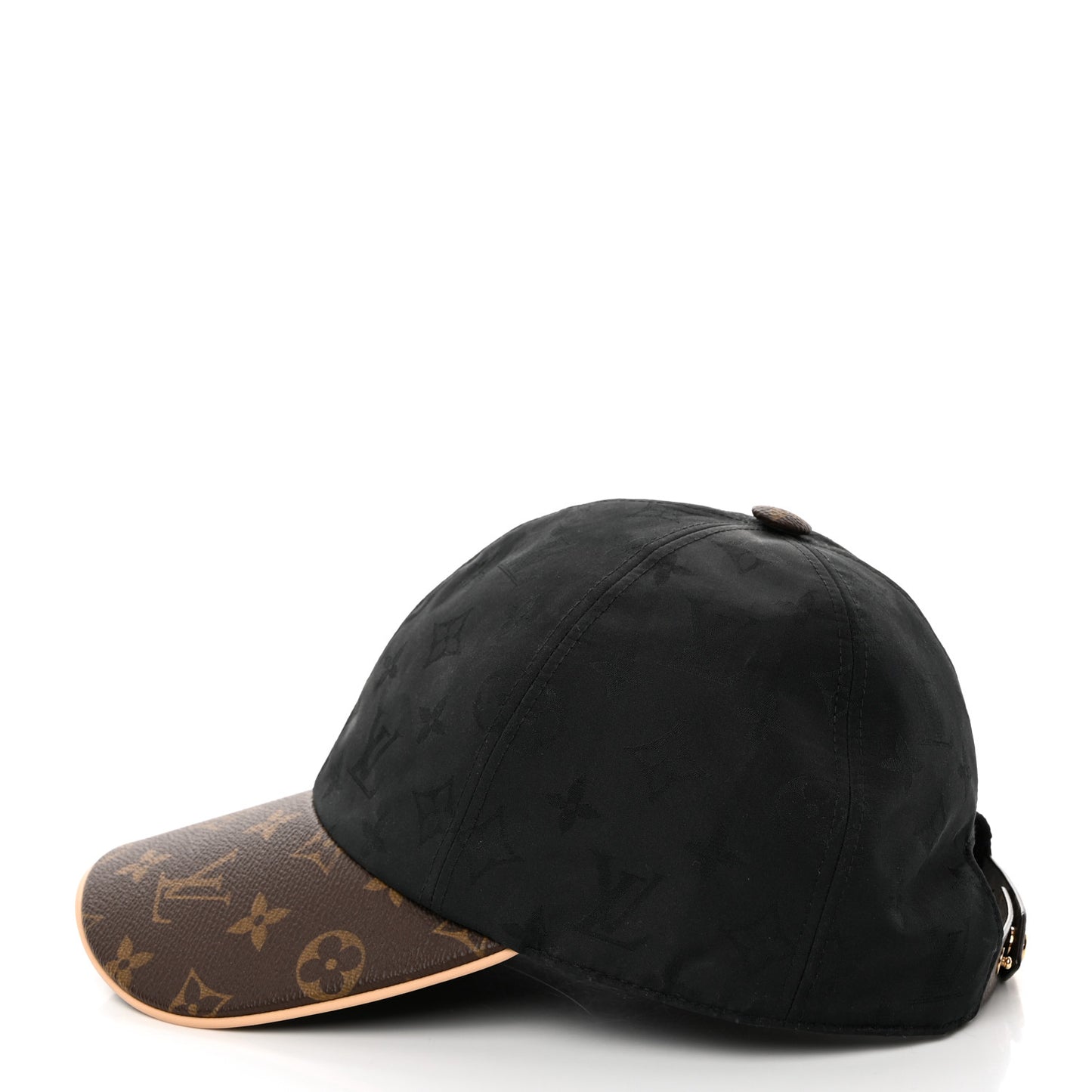 Polyester Silk Monogram LV Get Ready Cap M Black