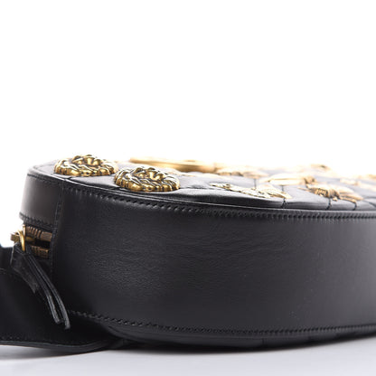 Gucci Calfskin Matelasse Animal Studs GG Marmont Belt Bag 95 38 Black 8 of 14