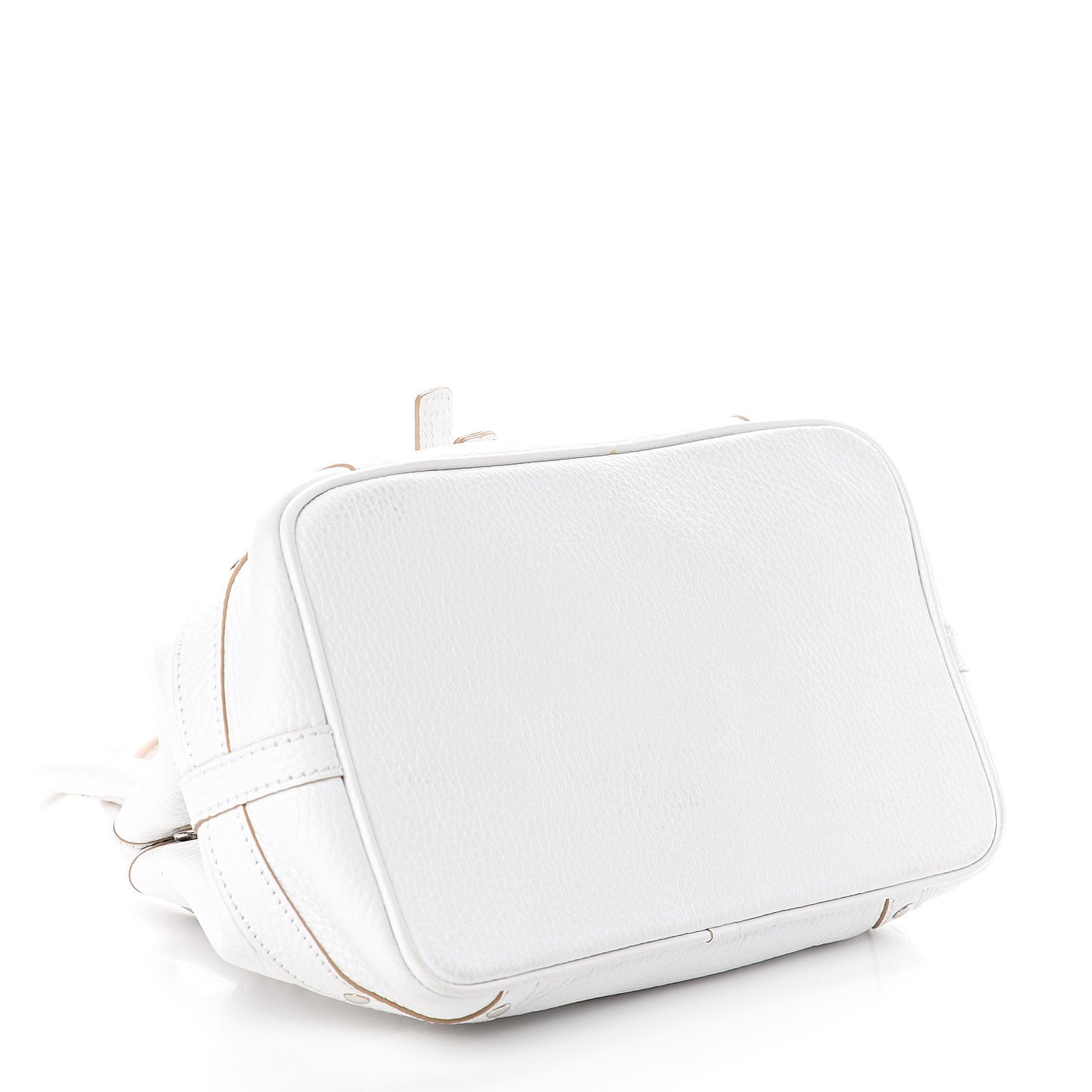 Grainy Calfskin Top Handle Bag White