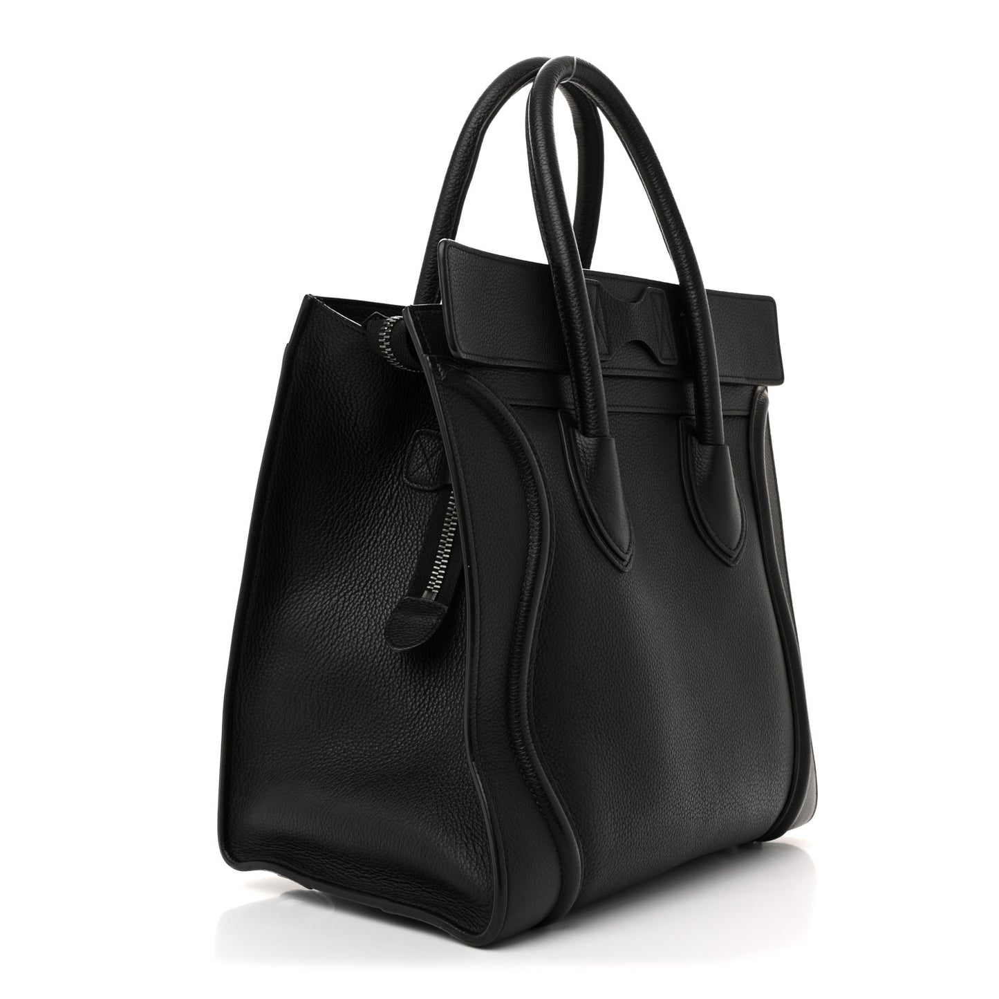 Drummed Calfskin Mini Luggage Black
