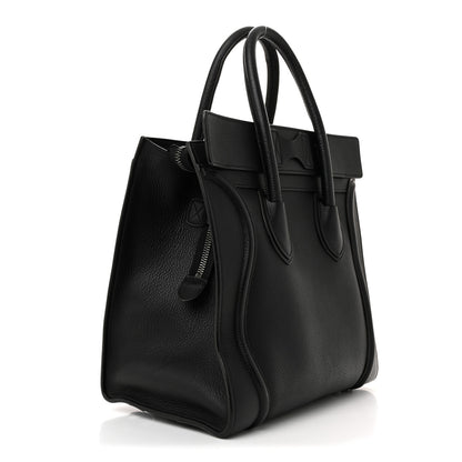 Celine Drummed Calfskin Mini Luggage Black 3 of 14