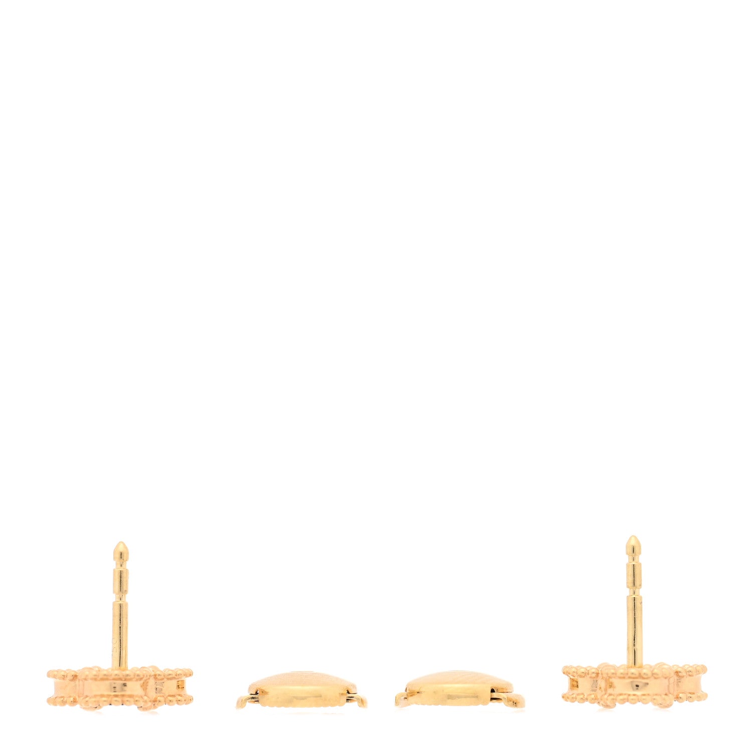 Van Cleef & Arpels 18K Yellow Gold Black Onyx Sweet Alhambra Earrings 3 of 5
