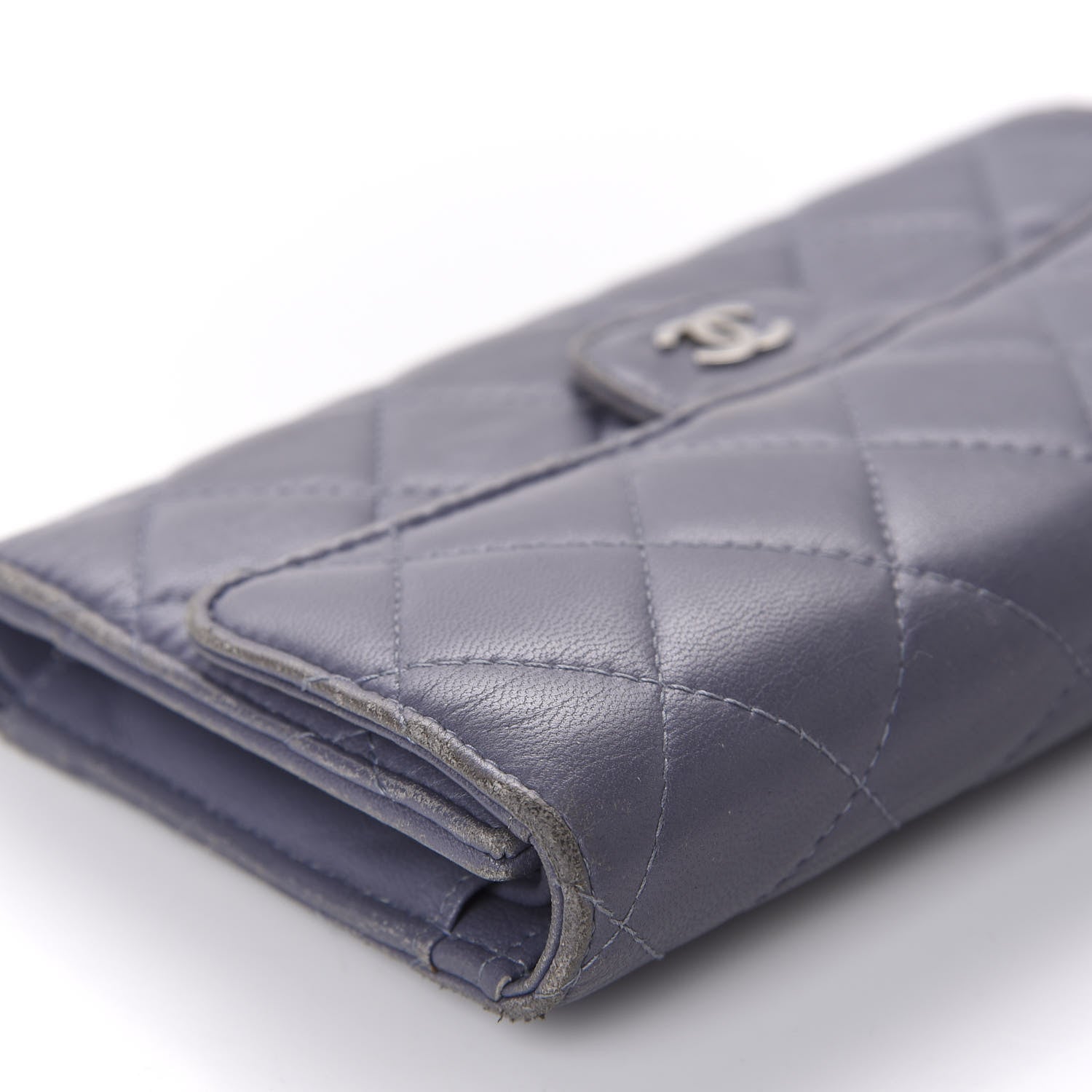 Chanel Lambskin Quilted Large Flap Wallet Purple 8 of 15