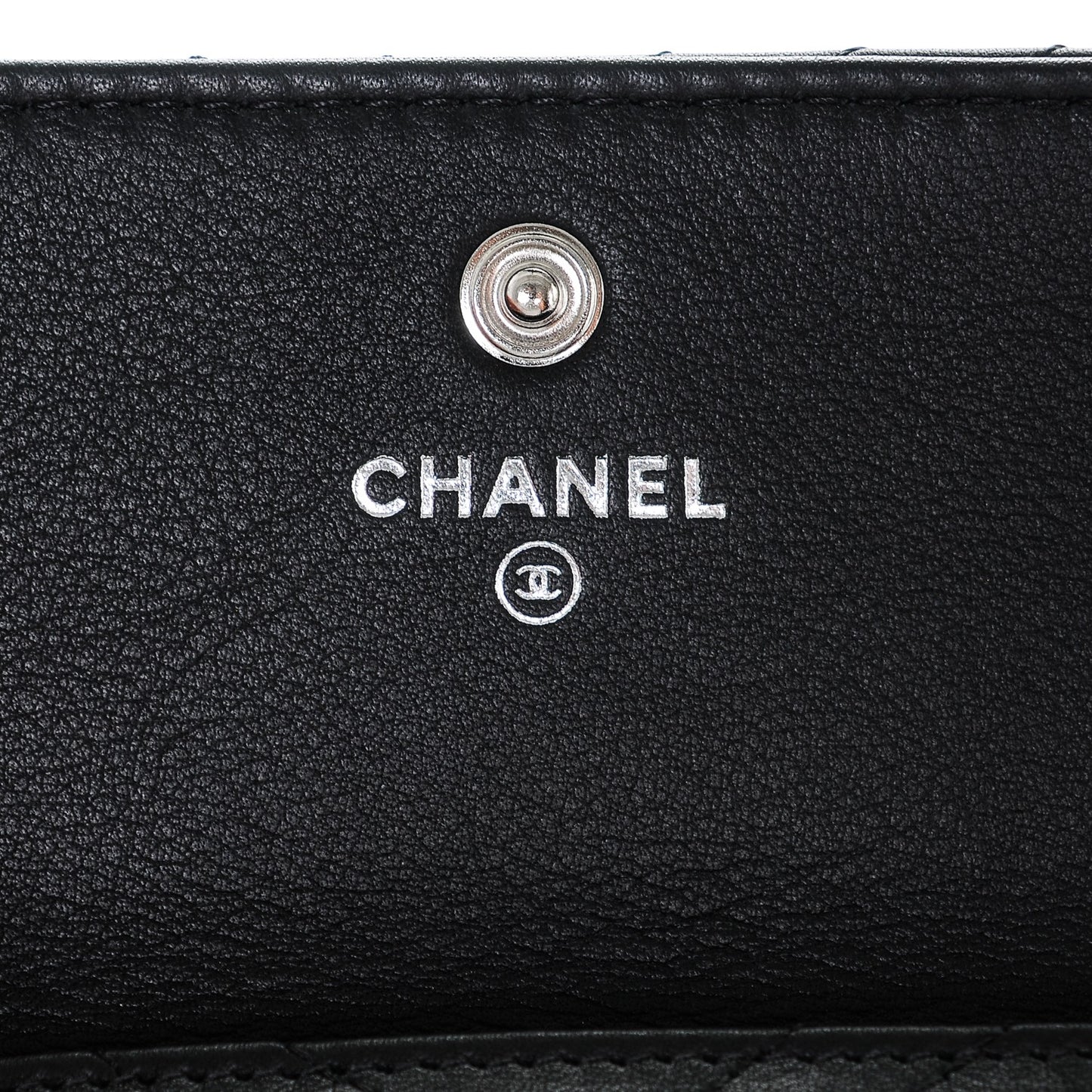 Calfskin Chevron Wallet On Chain WOC Insert Black
