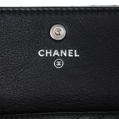 Chanel Calfskin Chevron Wallet On Chain WOC Insert Black 6 of 7