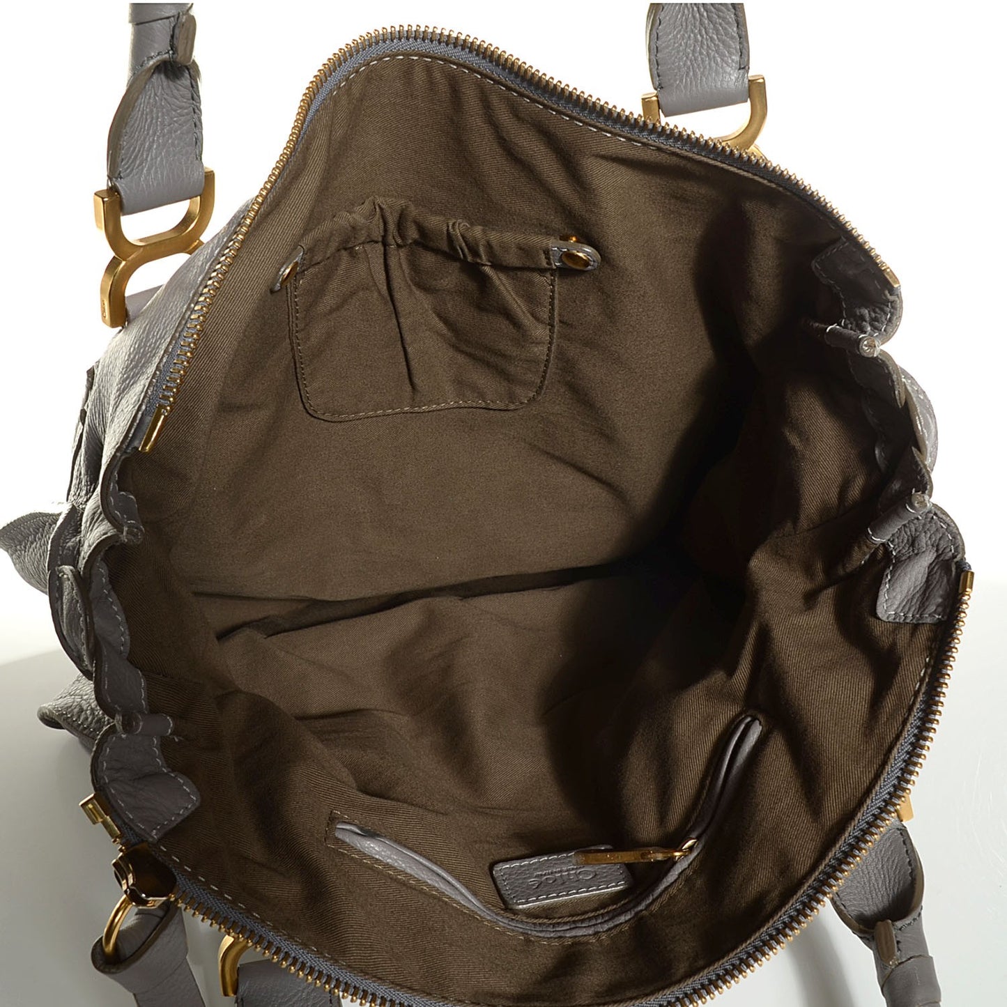 Calfskin Large Marcie Satchel Cashmere Grey