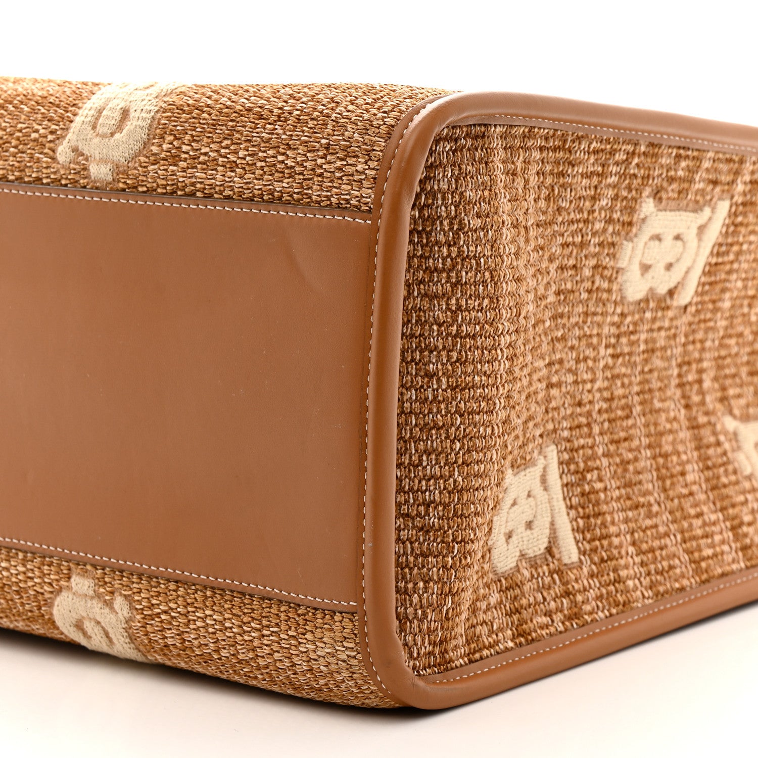 Burberry Raffia Calfskin Medium Freya Tote Natural 9 of 13