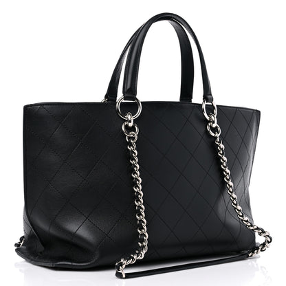 Chanel Calfskin Stitched Shopping Tote Black 2 of 9