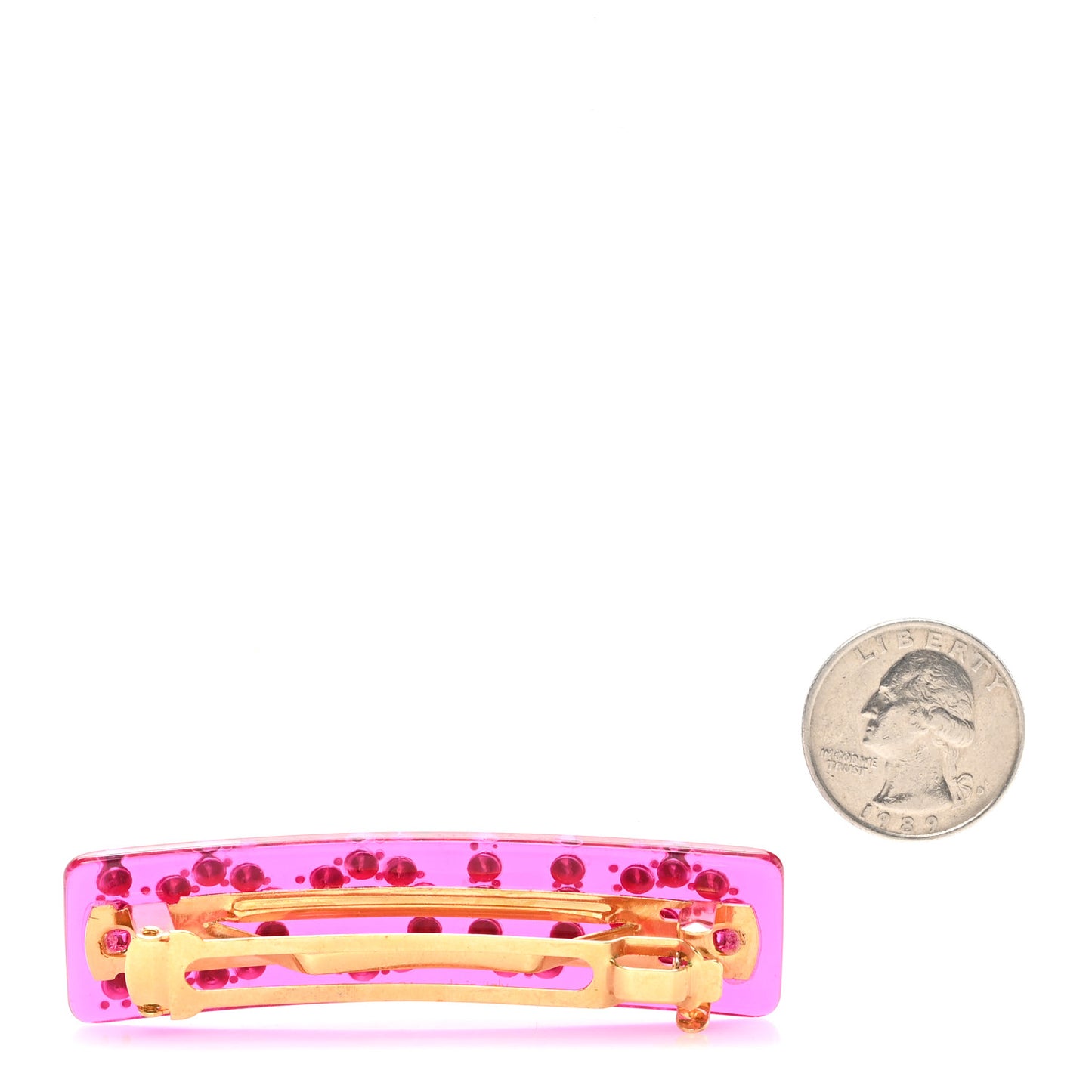 Resin Crystal Single Hair Barrette Fuchsia