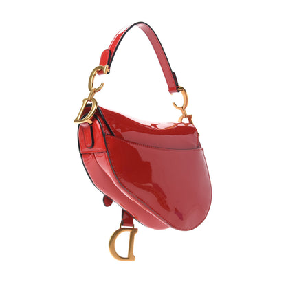 Christian Dior Patent Mini Saddle Bag Red 3 of 10