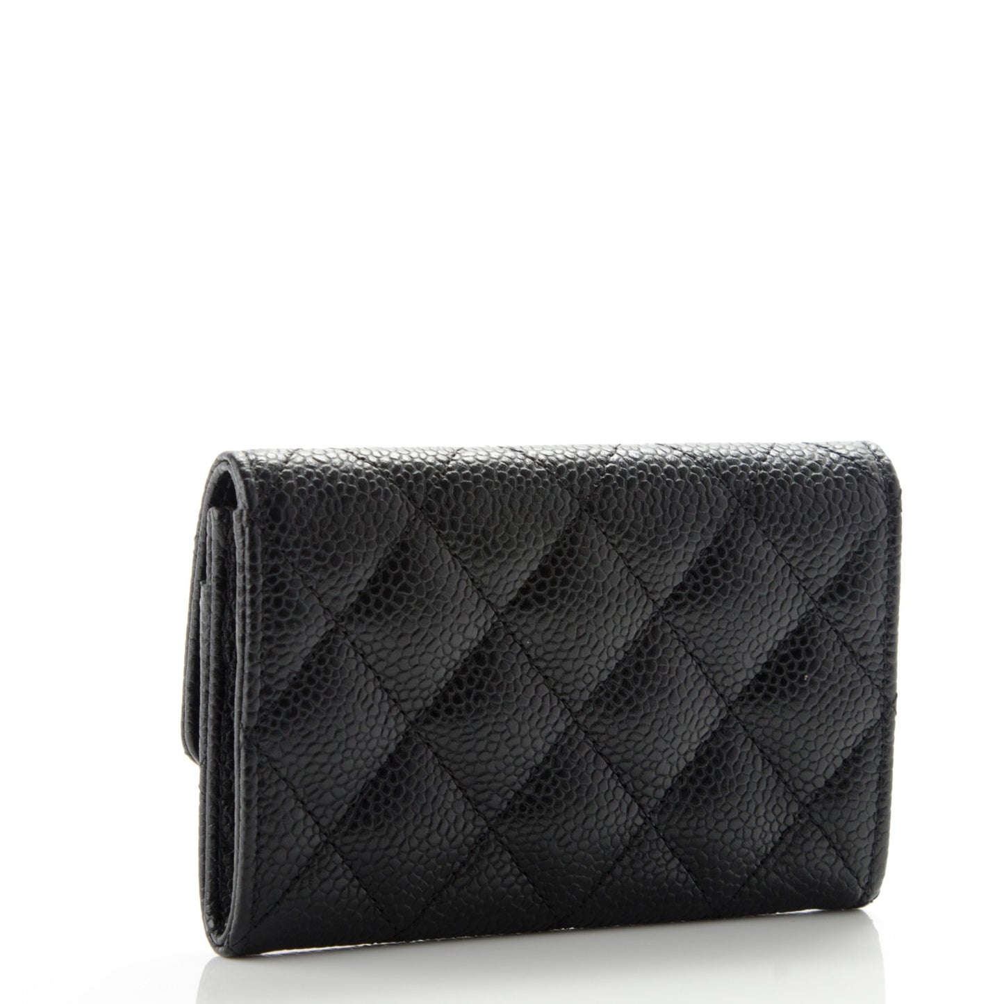 Caviar Quilted Card Holder Black