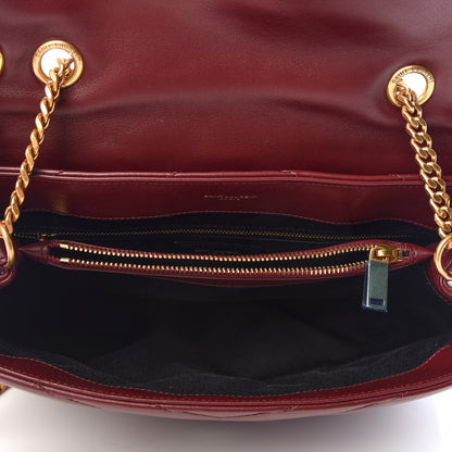 Saint Laurent Calfskin Y Quilted Monogram Medium Loulou Chain Satchel Rouge Legion 5 of 10