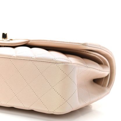 Chanel Iridescent Calfskin Quilted Medium Double Flap Beige 10 of 11