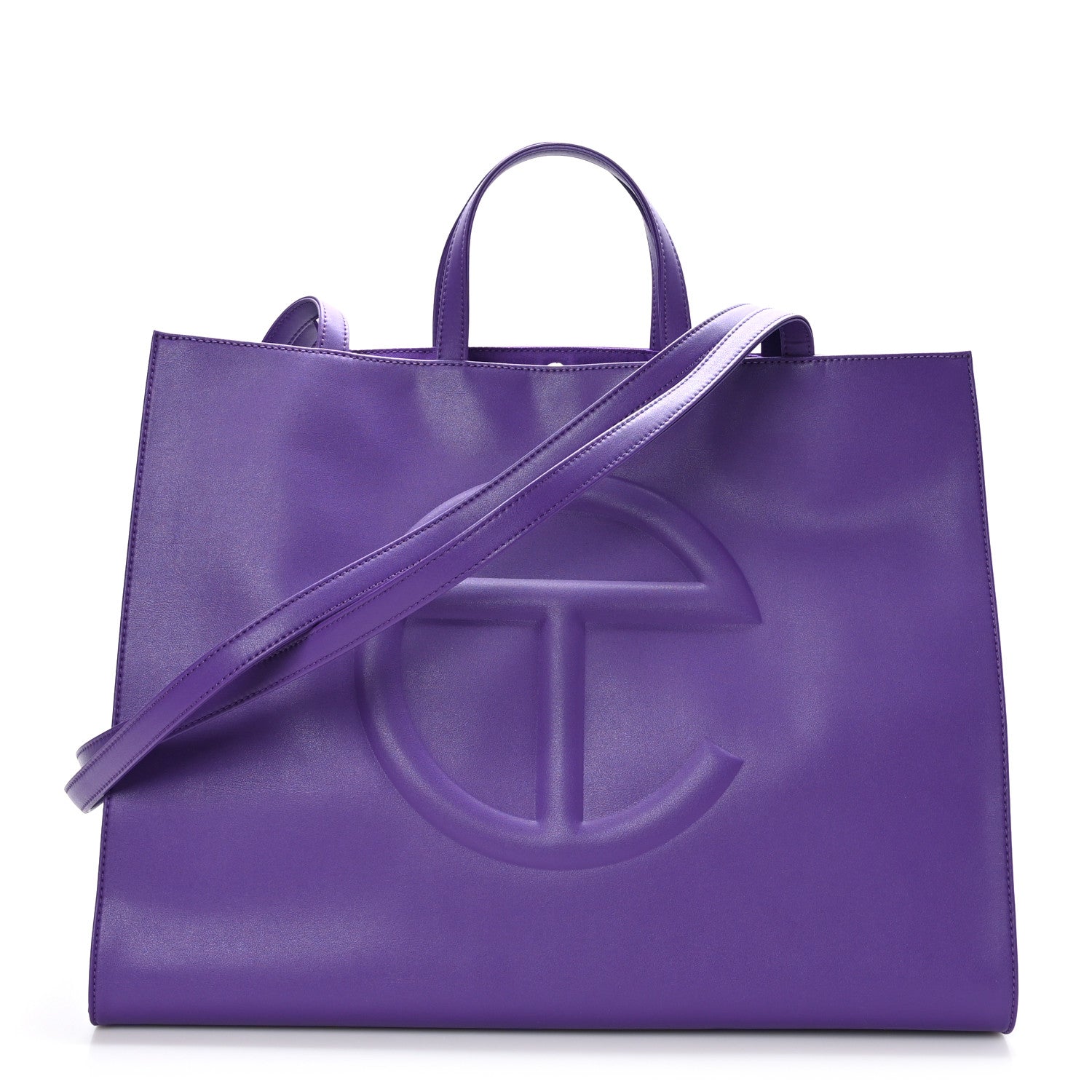 Telfar Vegan Leather Large Shopping Bag Grape 1 of 8