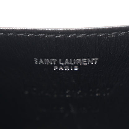 Saint Laurent Calfskin Crocodile Embossed Monogram Love Box Bag Black 6 of 11