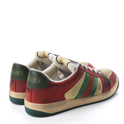 Gucci Nubuck Web Mens Screener Sneakers 9.5 Light Hibiscus Red Burro 4 of 10