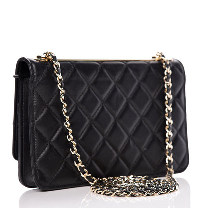 Chanel Lambskin Quilted Trendy CC Wallet On Chain WOC Black 3 of 12