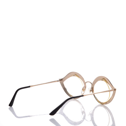 Gucci Metal Crystal Cat Eye Glasses GG0046/S Gold 4 of 7