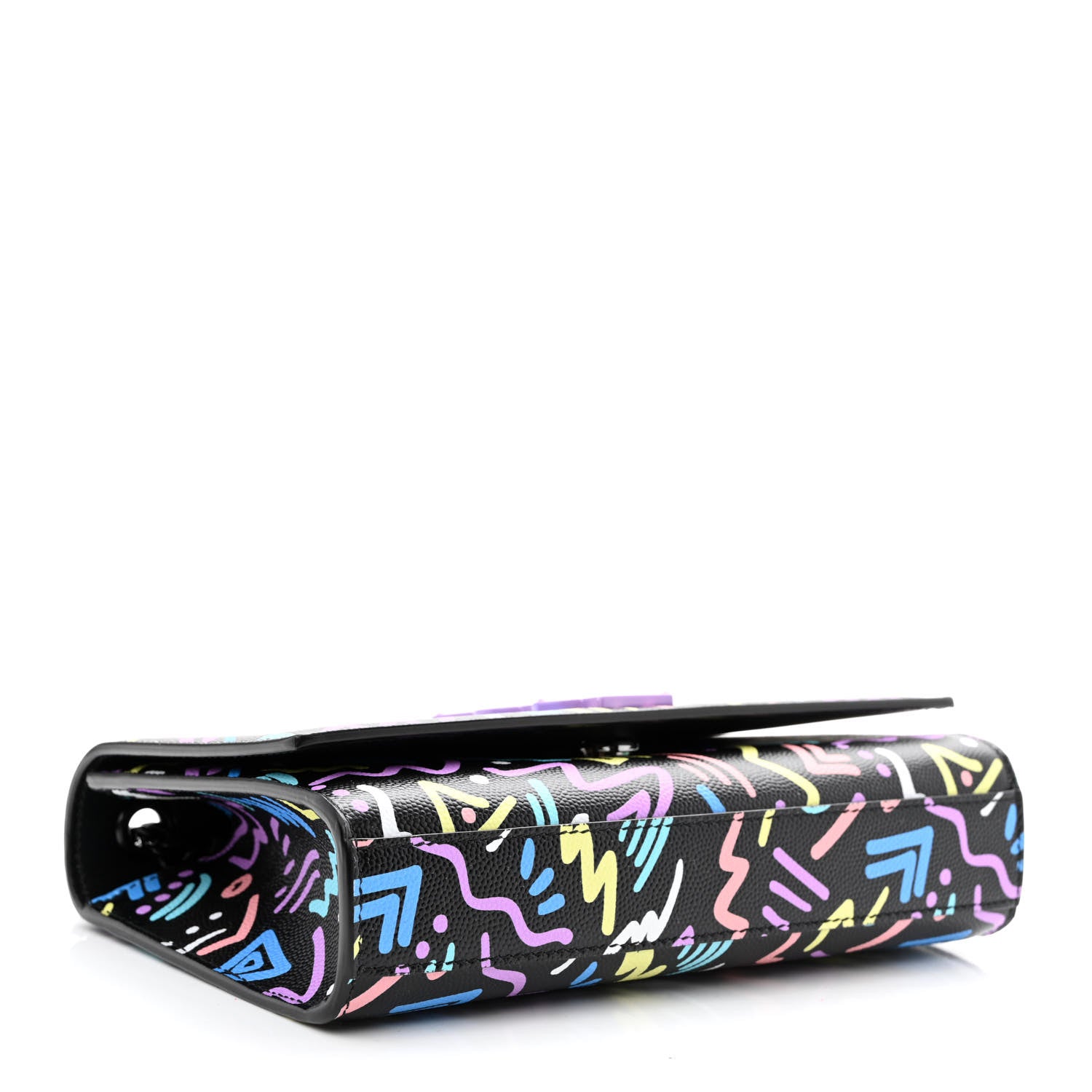 Saint Laurent Grain De Poudre Small Monogram Graphic Print Kate Satchel Black 4 of 11