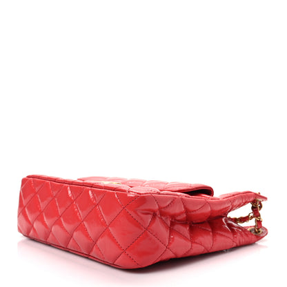 Chanel Shiny Crumpled Calfskin Quilted Wavy CC Hobo Red 7 of 7
