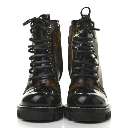 Louis Vuitton Patent Calfskin Monogram Star Trail Ankle Boots 36 Black 2 of 7
