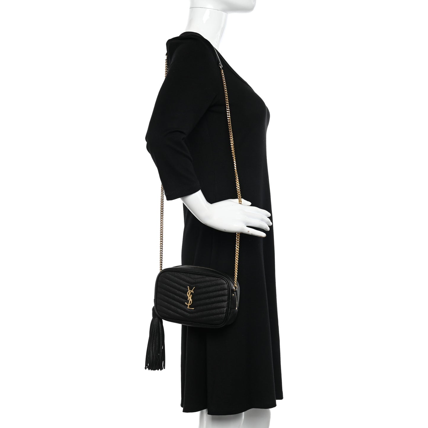Grain De Poudre Matelasse Monogram Mini Lou Camera Bag Black