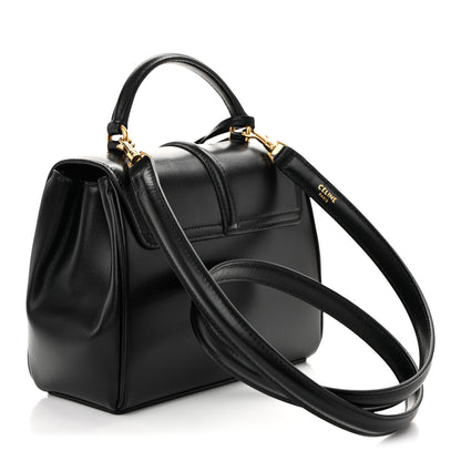 Celine Satinated Calfskin Mini 16 Top Handle Bag Black 3 of 10