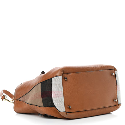 Burberry Brit Calfskin House Check Medium Maidstone Saddle Brown 3 of 11