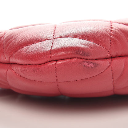 Chanel Lambskin Quilted Small Cosmetic Case Dark Pink 8 of 10