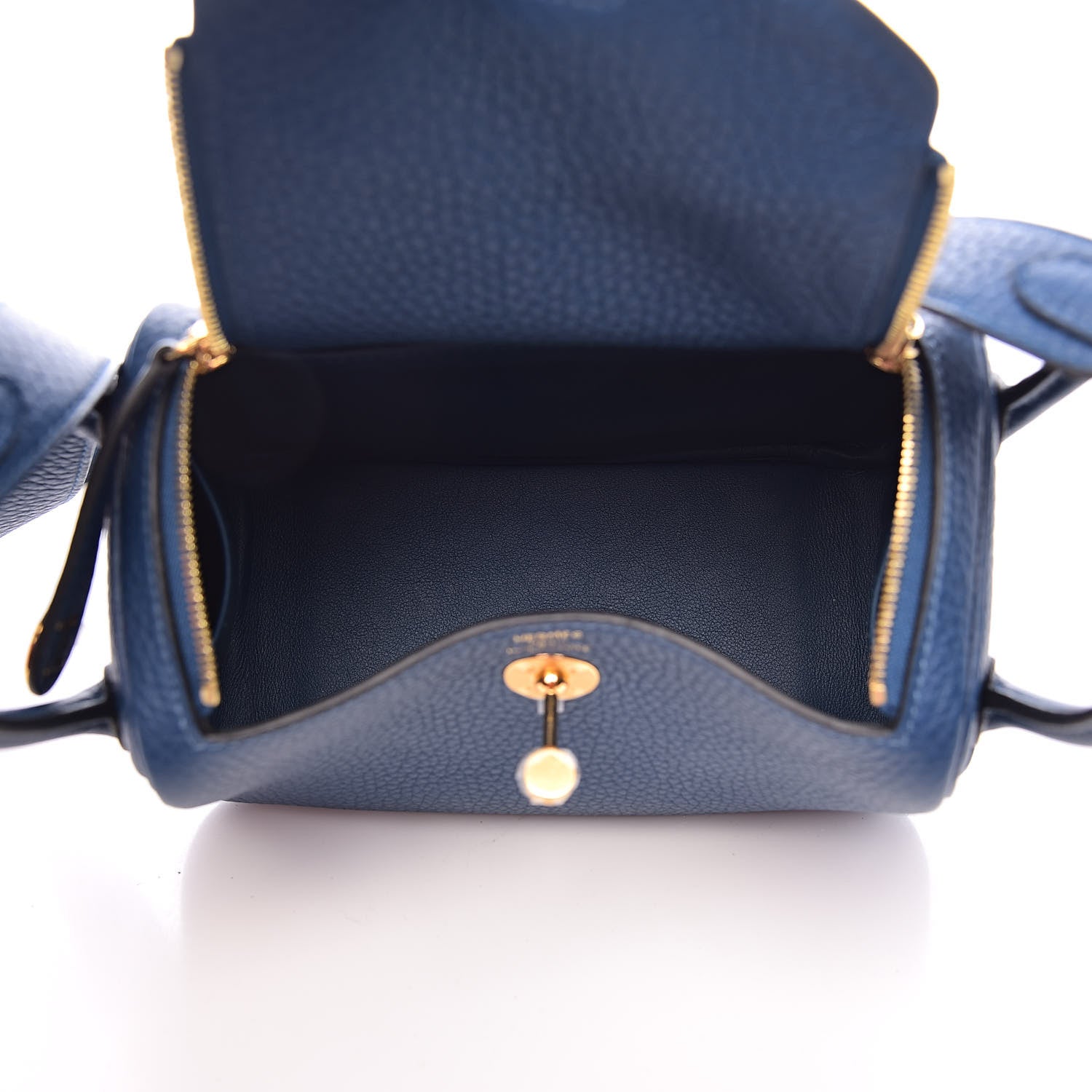 Hermes Taurillon Clemence Mini Lindy 20 Deep Bleu 5 of 10