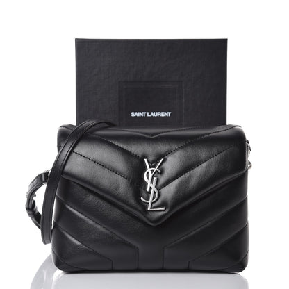 Saint Laurent Calfskin Y Quilted Monogram Toy Loulou Crossbody Bag Black 8 of 8