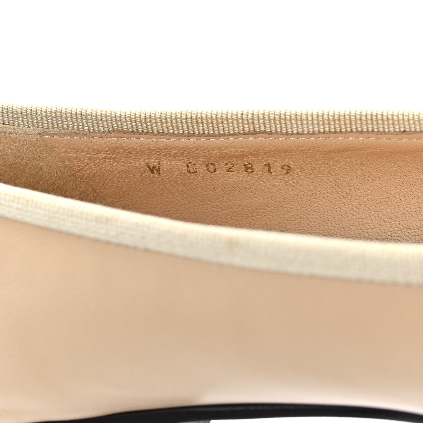 Lambskin Cap Toe CC Ballerina Flats 36.5 Beige Black