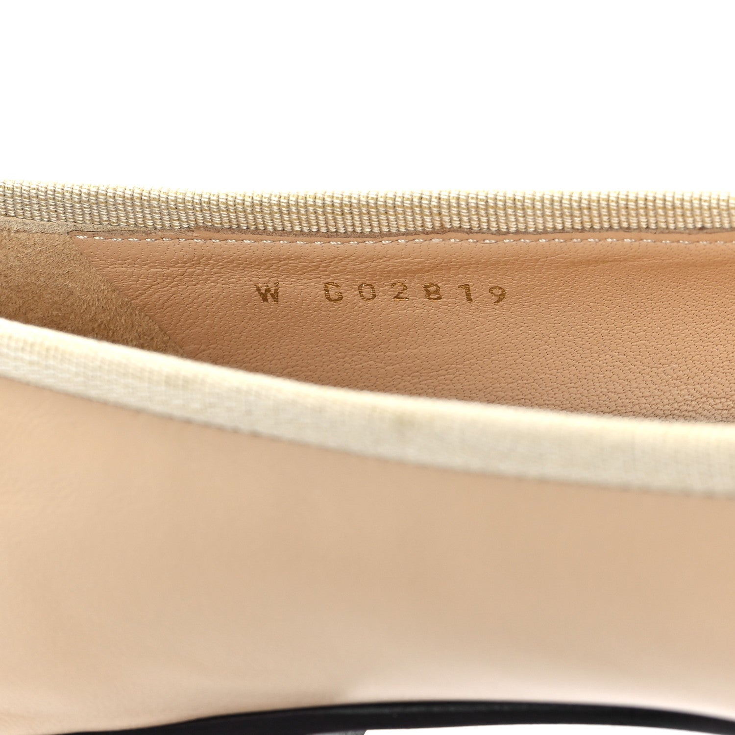 Chanel Lambskin Cap Toe CC Ballerina Flats 36.5 Beige Black 9 of 10