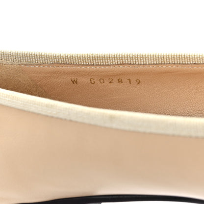 Chanel Lambskin Cap Toe CC Ballerina Flats 36.5 Beige Black 9 of 10