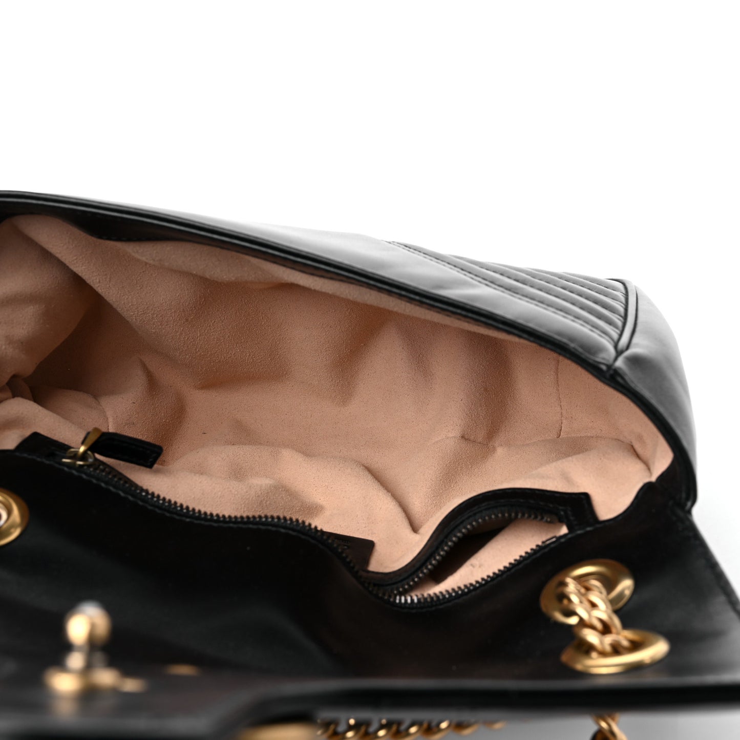 Calfskin Matelasse Small GG Marmont Shoulder Bag Black