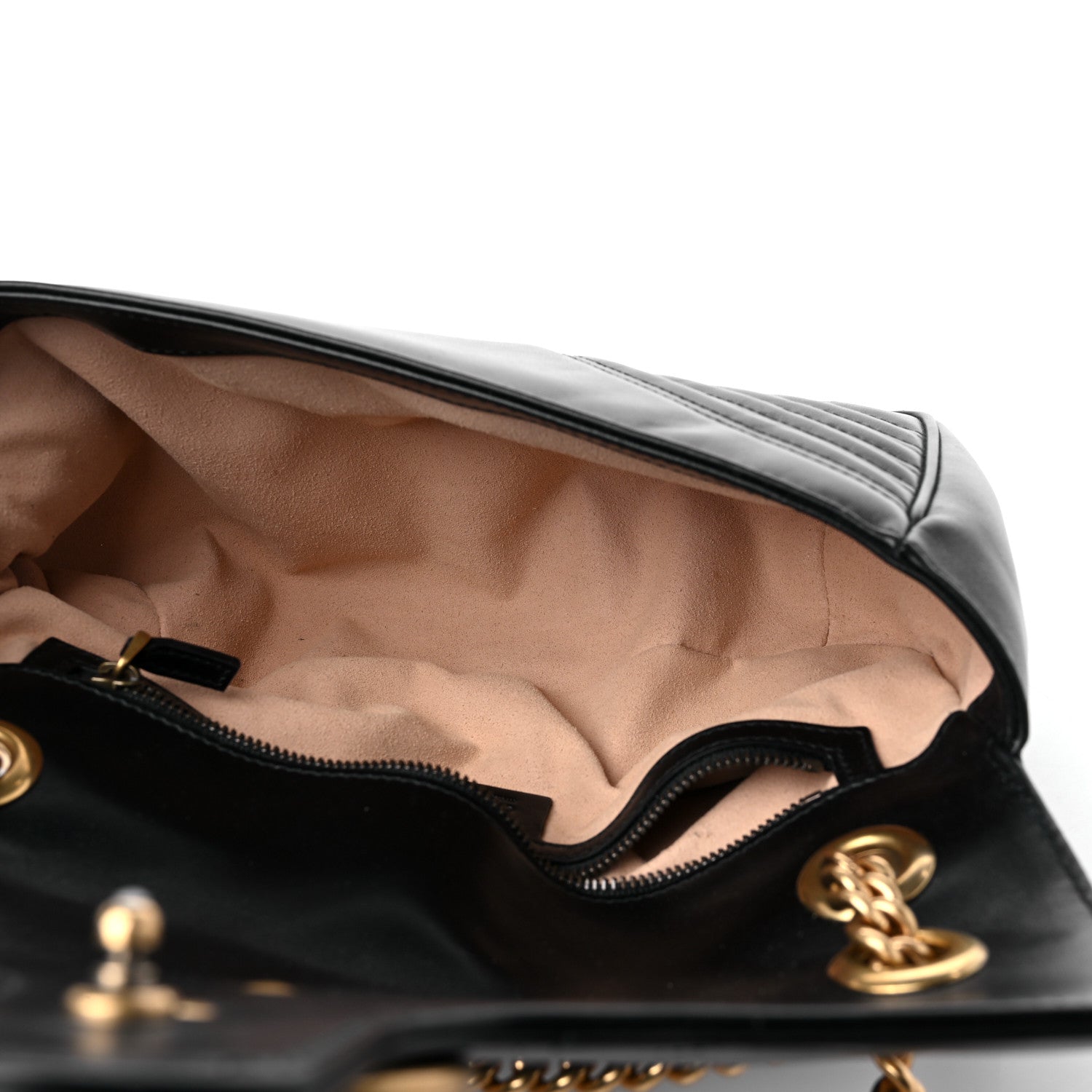 Gucci Calfskin Matelasse Small GG Marmont Shoulder Bag Black 5 of 16