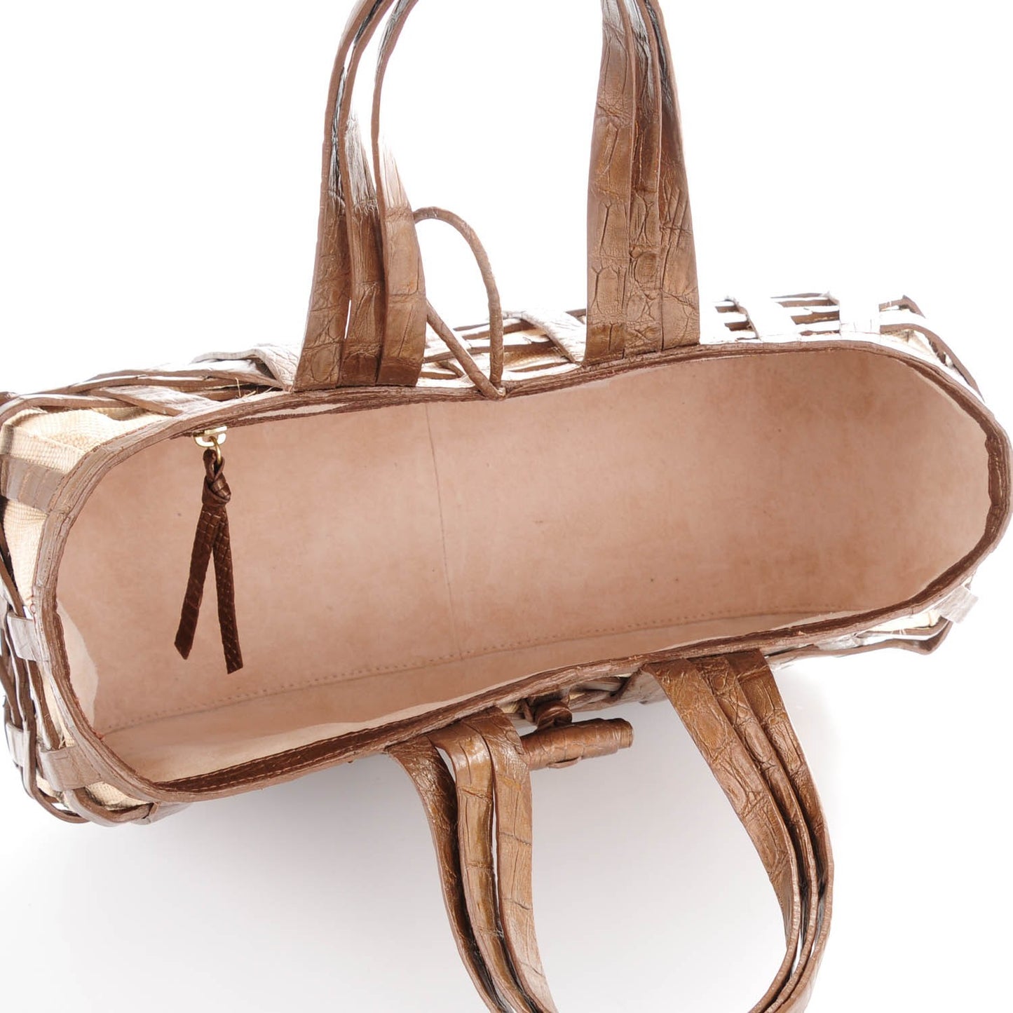 Crocodile Woven Tote Chocolate