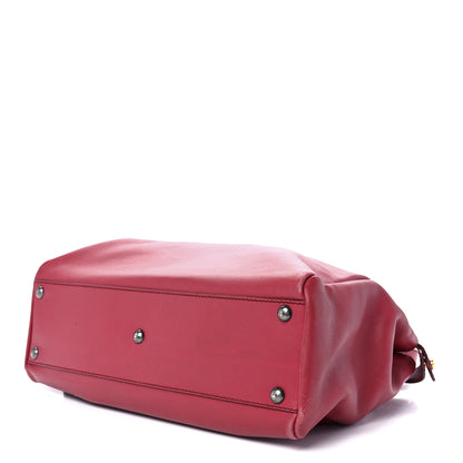Fendi Vitello Suede Medium Peekaboo Iconic Satchel Rubino Peonia 11 of 14
