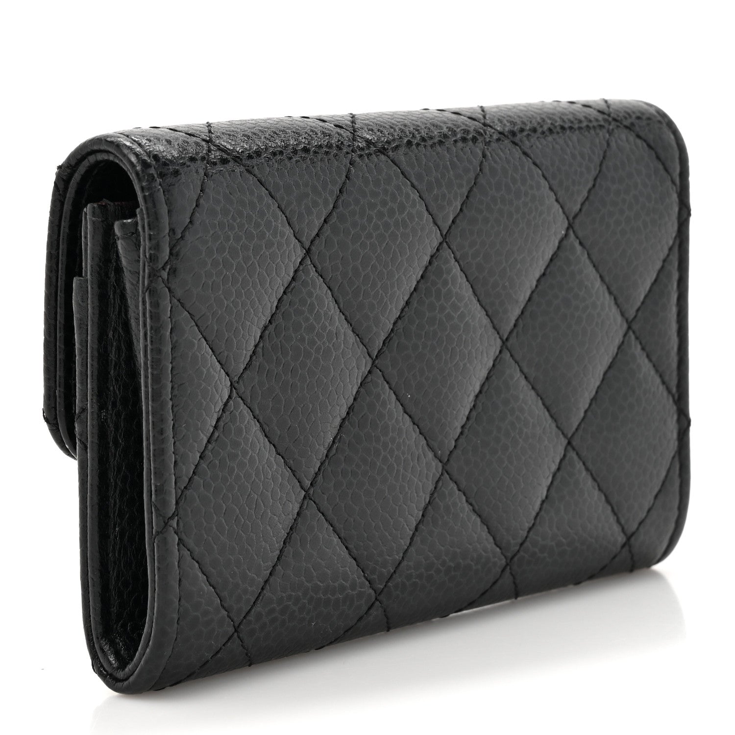 Chanel Caviar Quilted Flap Card Holder Wallet Black 3 of 7