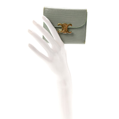 Celine Lizard Small Triomphe Wallet Pastel Green 2 of 7