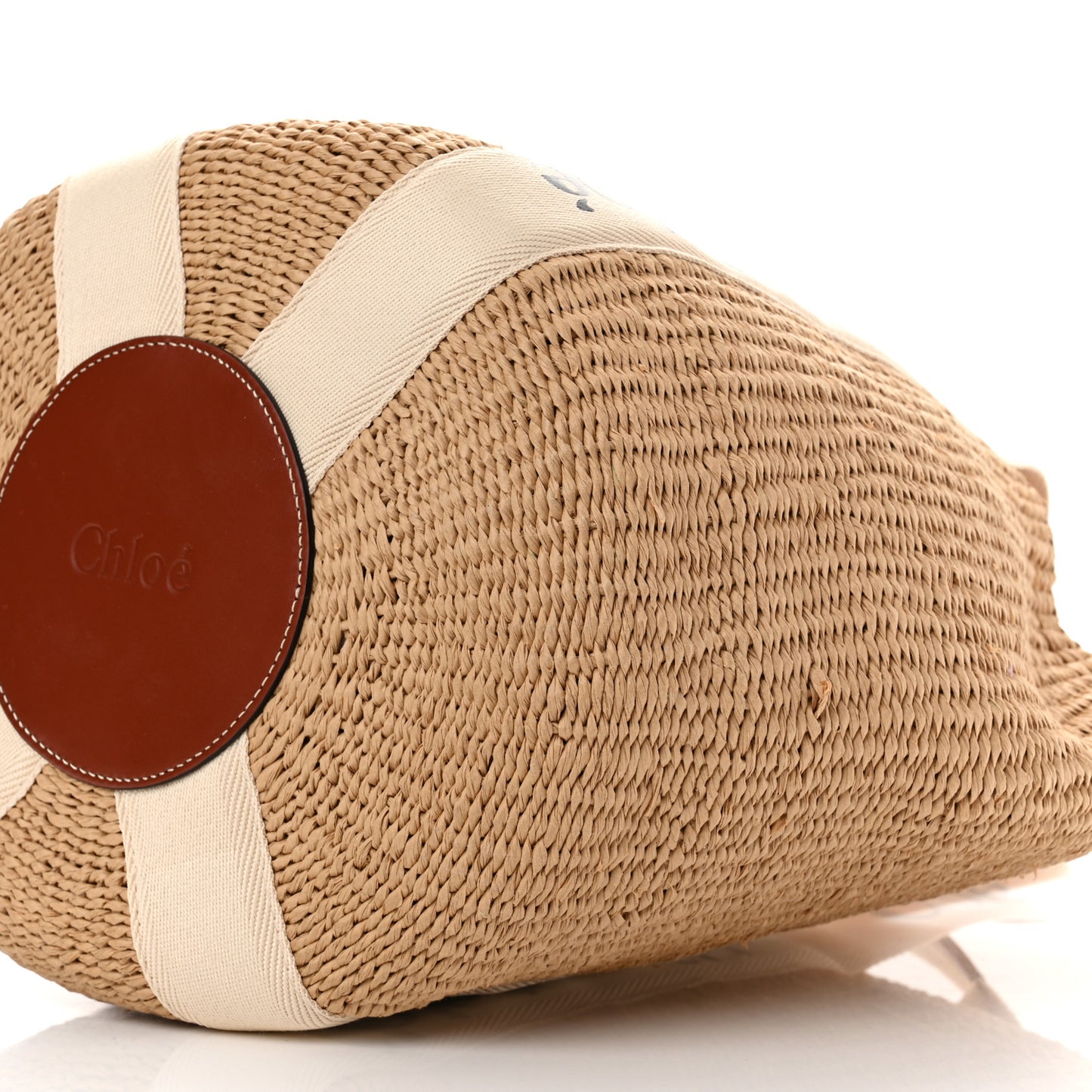 Raffia Large Woody Tote White