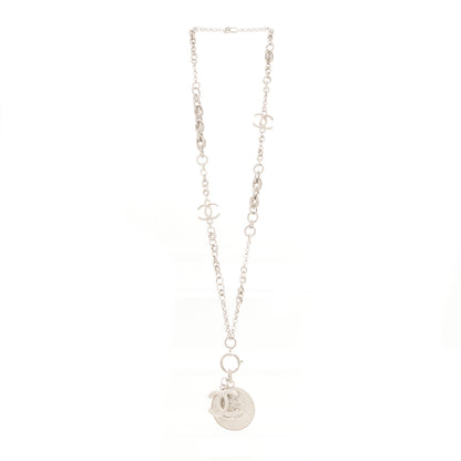 Chanel Medallion CC Chain Necklace Silver 3 of 5